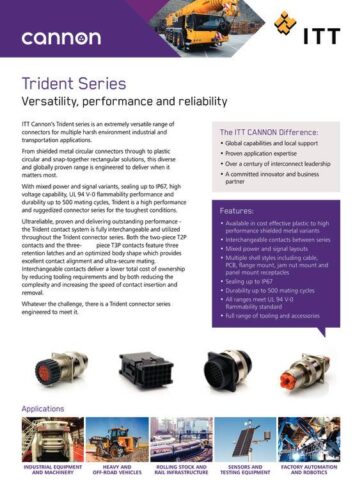 TRIDENT SERIES SELL SHEET